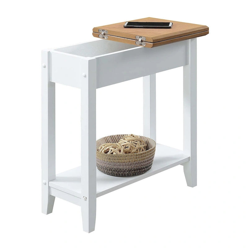 Table d'appoint à plateau relevable avec étagère