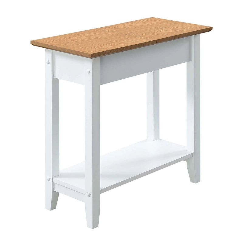 Table d'appoint à plateau relevable avec étagère