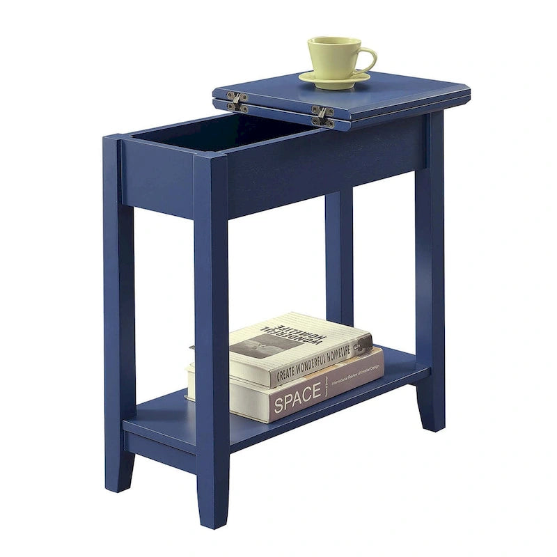 Table d'appoint à plateau relevable avec étagère