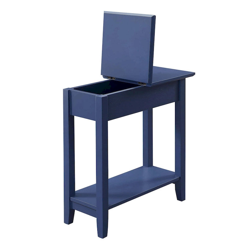 Table d'appoint à plateau relevable avec étagère