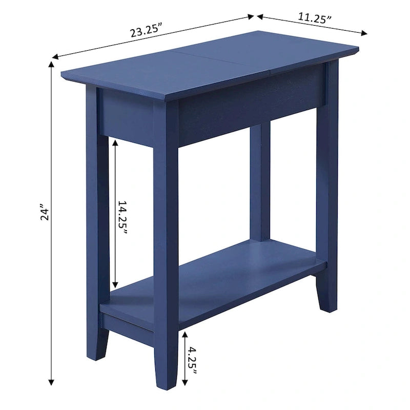 Table d'appoint à plateau relevable avec étagère