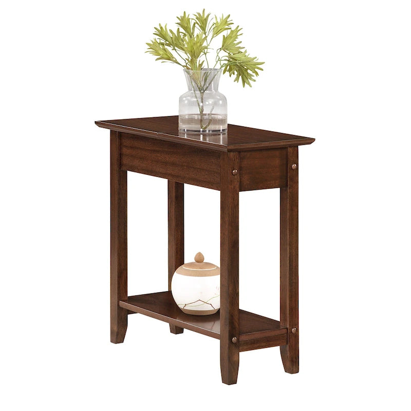Table d'appoint à plateau relevable avec étagère