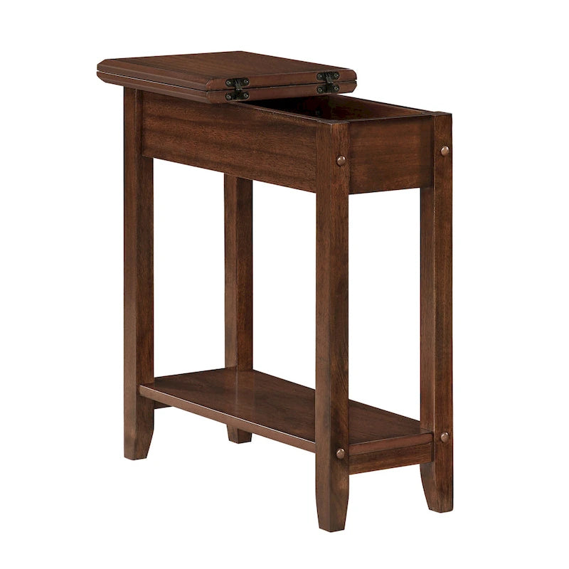 Table d'appoint à plateau relevable avec étagère