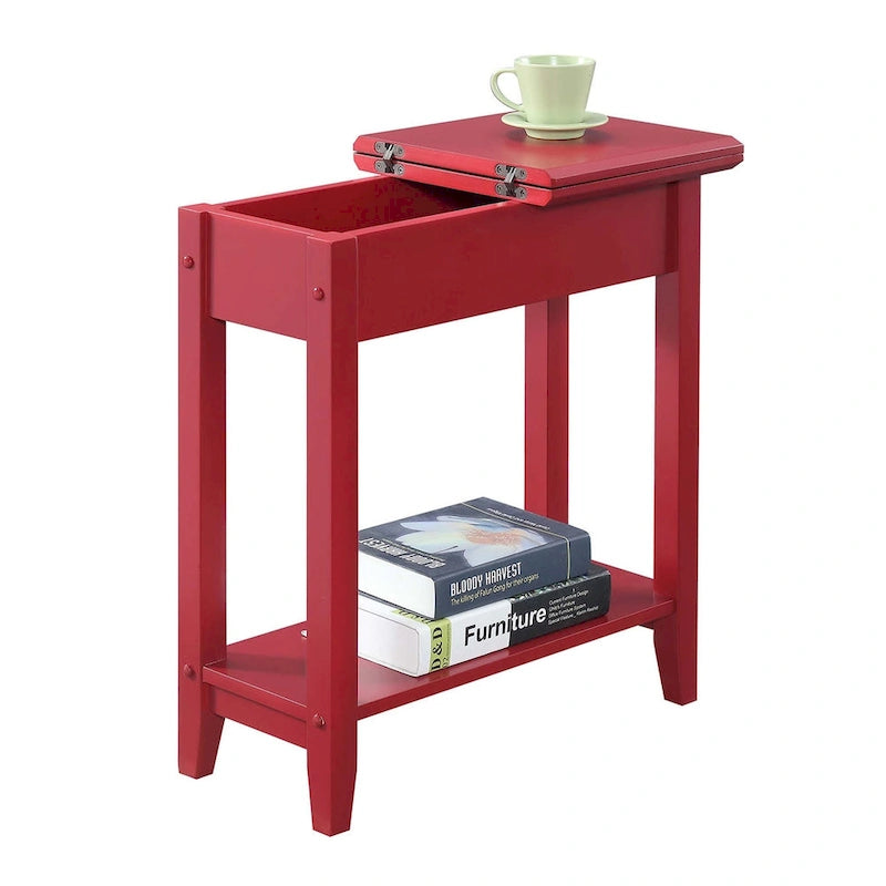 Table d'appoint à plateau relevable avec étagère
