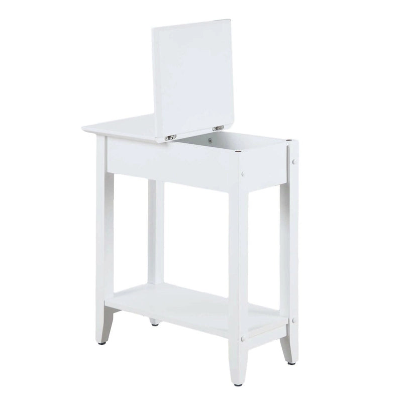 Table d'appoint à plateau relevable avec étagère