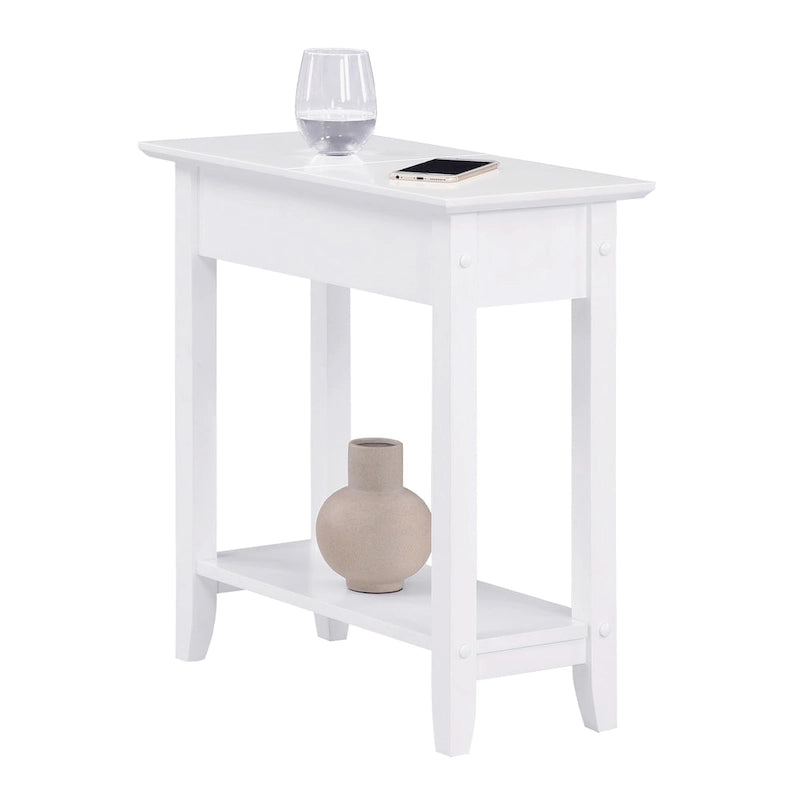 Table d'appoint à plateau relevable avec étagère