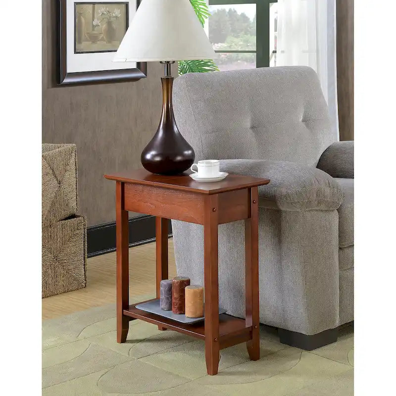 Table d'appoint à plateau relevable avec étagère
