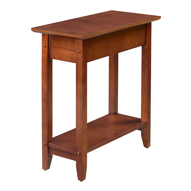 Table d'appoint à plateau relevable avec étagère
