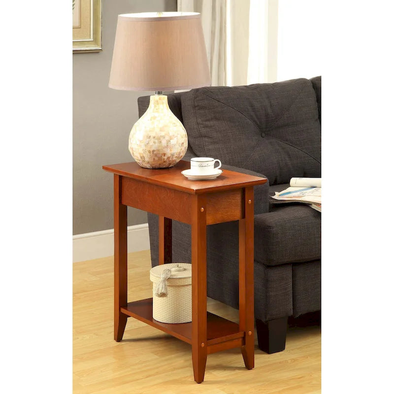 Table d'appoint à plateau relevable avec étagère