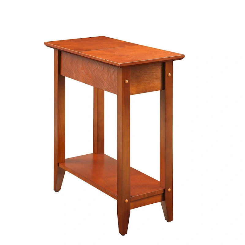 Table d'appoint à plateau relevable avec étagère