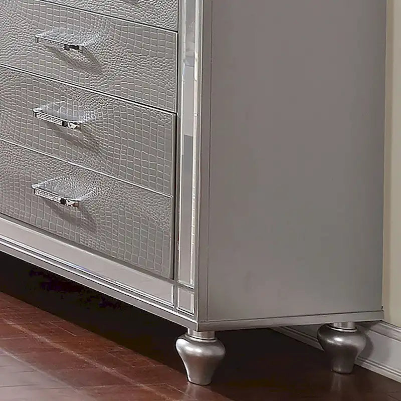 Commode moderne en bois massif de 157,5 cm de large avec 9 tiroirs