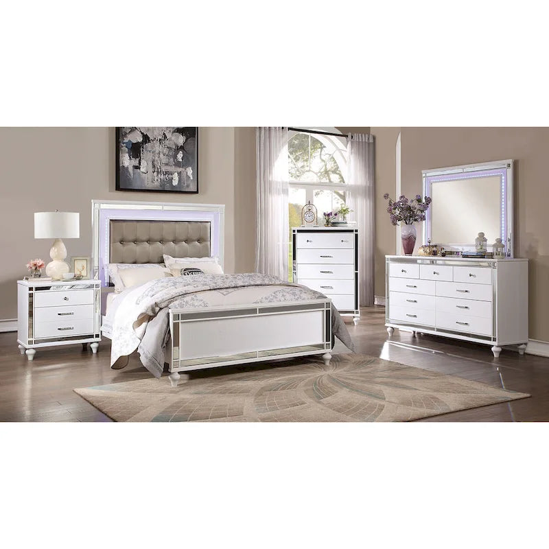 Commode moderne en bois massif de 157,5 cm de large avec 9 tiroirs