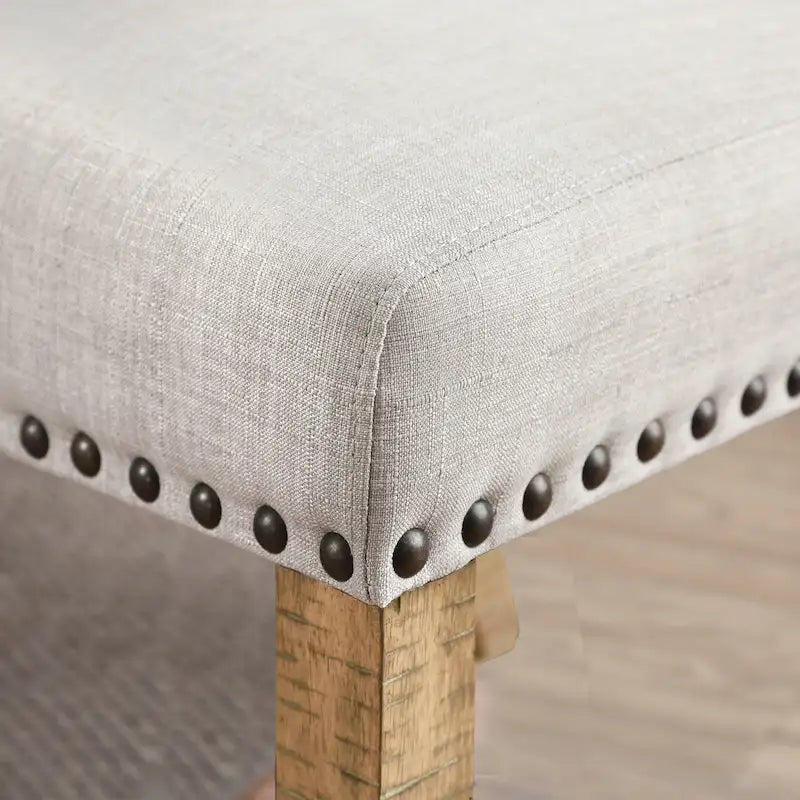 Chaises de salle à manger capitonnées en tissu effet lin avec accoudoirs (lot de 2)