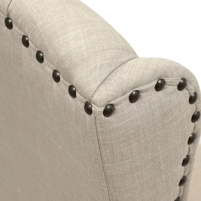 Chaises de salle à manger capitonnées en tissu effet lin avec accoudoirs (lot de 2)