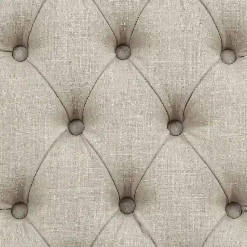 Chaises de salle à manger capitonnées en tissu effet lin avec accoudoirs (lot de 2)