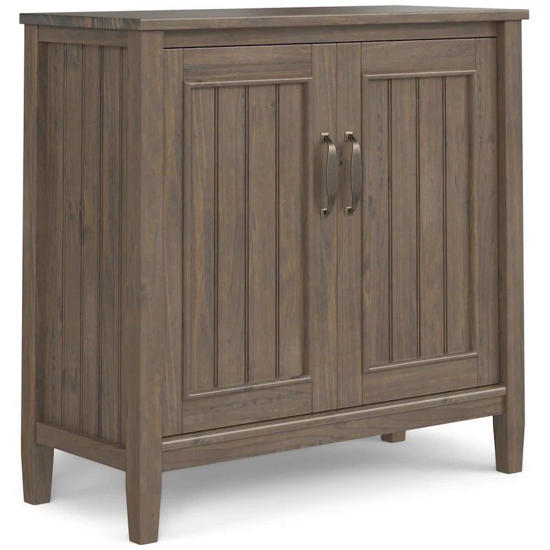 SOLID WOOD 32 inch Wide Contemporary Low Storage Cabinet in Smoky Brown - 14d x 32 w x 31h