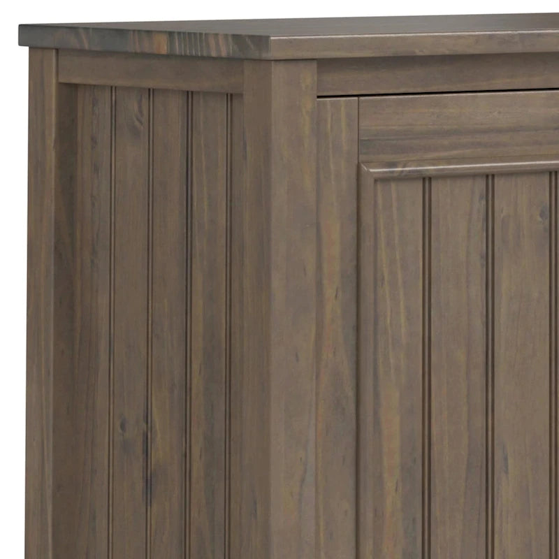 Meuble bas de rangement contemporain en BOIS MASSIF, 81 cm de large, en brun fumé - 35p x 81l x 79h