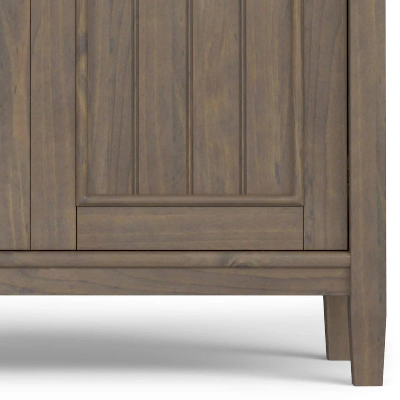 Meuble bas de rangement contemporain en BOIS MASSIF, 81 cm de large, en brun fumé - 35p x 81l x 79h