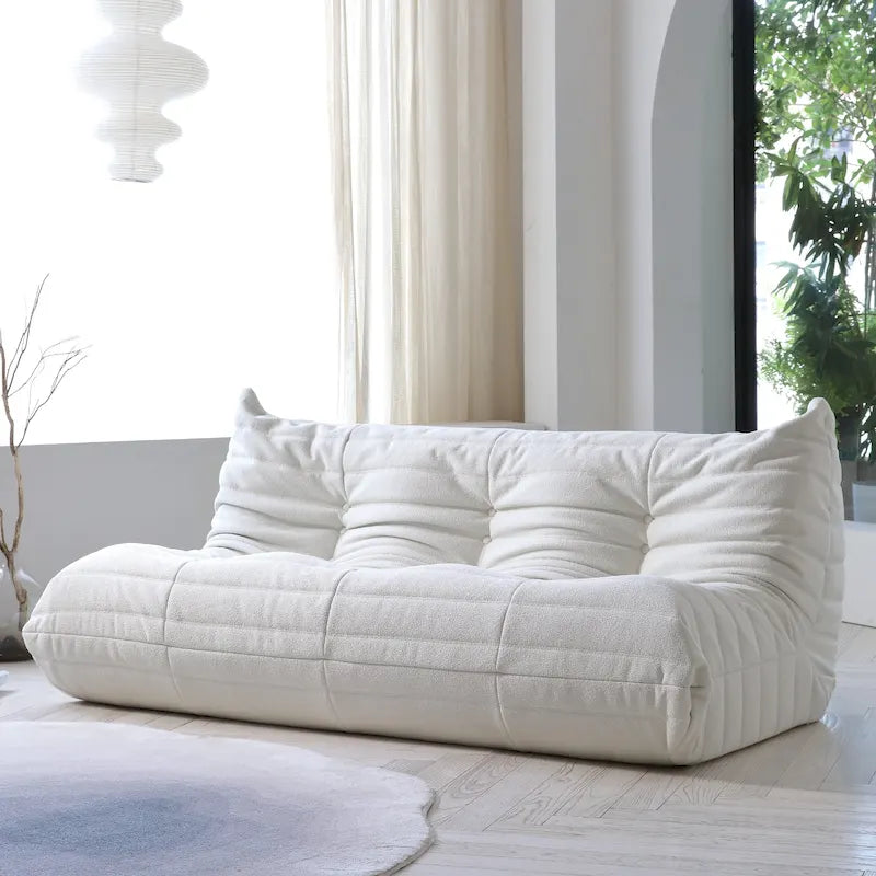 Fauteuil de sol en mousse à mémoire de forme, canapé paresseux confortable avec support dorsal, confortable pour la lecture, le jeu, la méditation, tissu Teddy