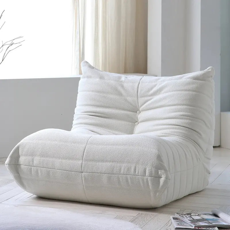 Fauteuil de sol en mousse à mémoire de forme, canapé paresseux confortable avec support dorsal, confortable pour la lecture, le jeu, la méditation, tissu Teddy