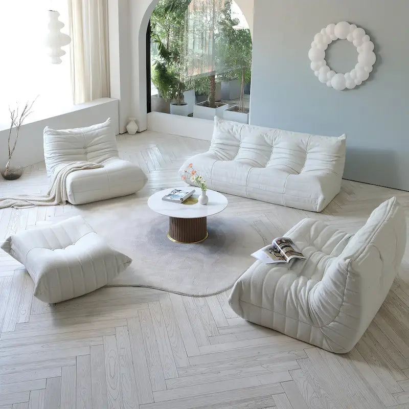 Fauteuil de sol en mousse à mémoire de forme, canapé paresseux confortable avec support dorsal, confortable pour la lecture, le jeu, la méditation, tissu Teddy