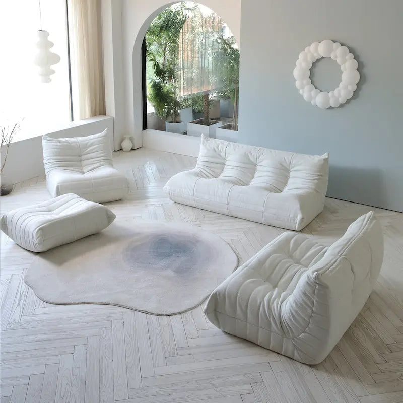Fauteuil de sol en mousse à mémoire de forme, canapé paresseux confortable avec support dorsal, confortable pour la lecture, le jeu, la méditation, tissu Teddy