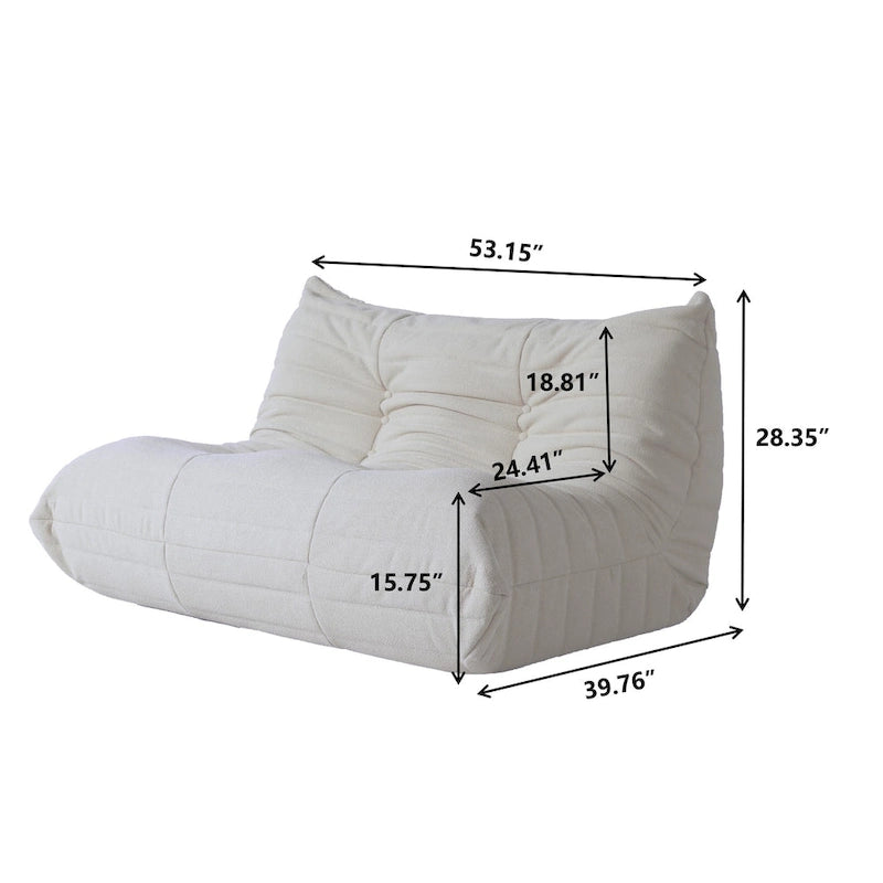 Fauteuil de sol en mousse à mémoire de forme, canapé paresseux confortable avec support dorsal, confortable pour la lecture, le jeu, la méditation, tissu Teddy