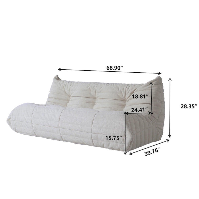 Fauteuil de sol en mousse à mémoire de forme, canapé paresseux confortable avec support dorsal, confortable pour la lecture, le jeu, la méditation, tissu Teddy