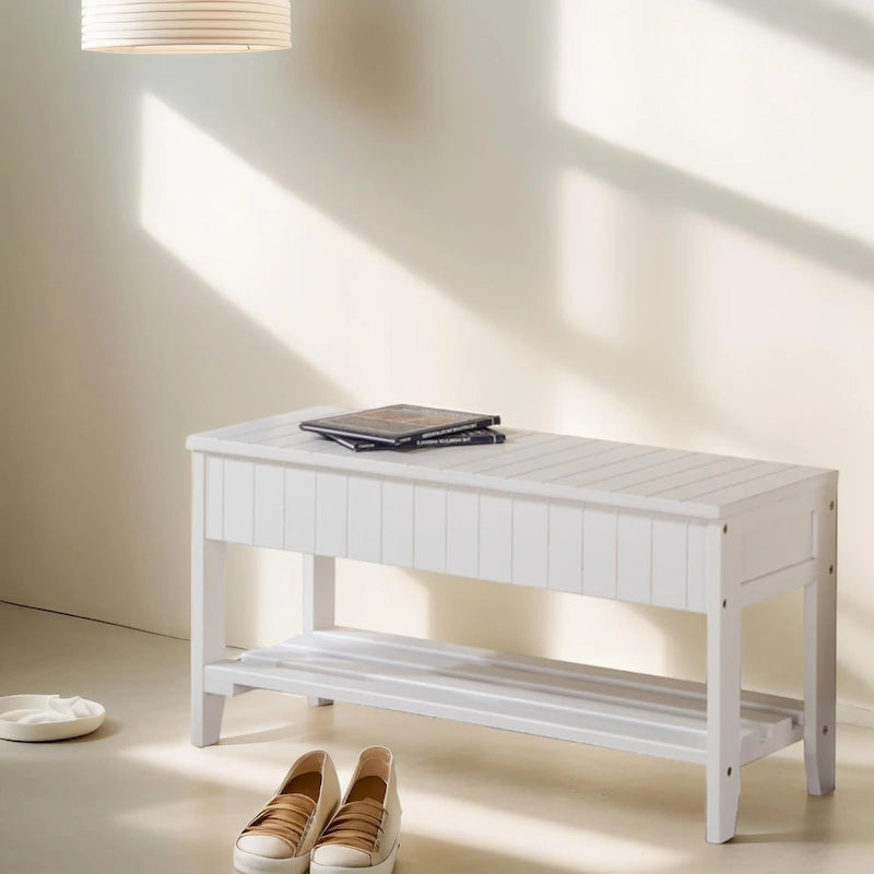 The Gray Barn Waggoner Solid Wood Shoe Bench with Storage