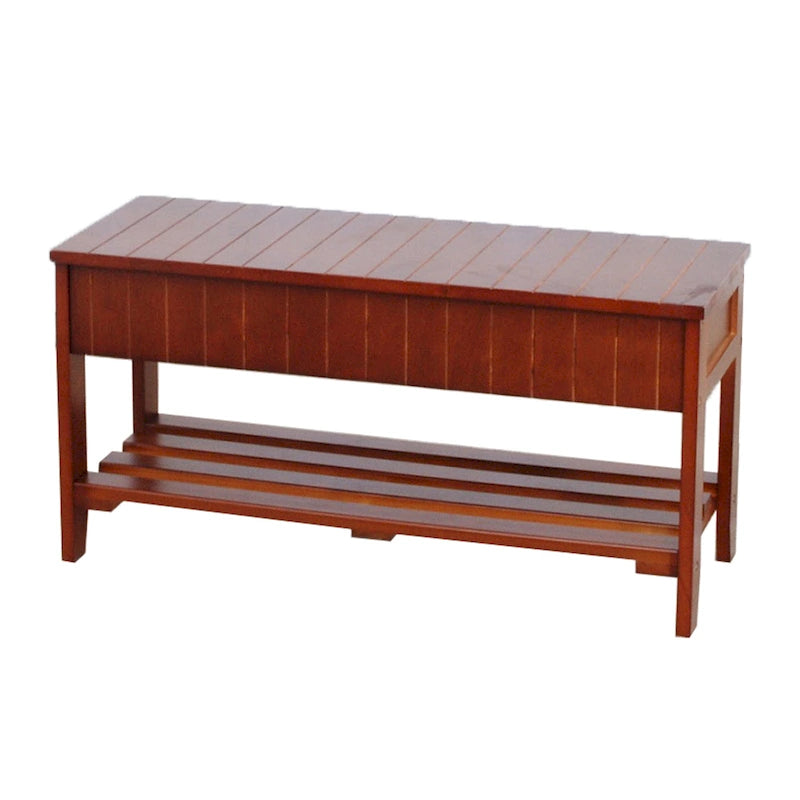 Le banc à chaussures en bois massif Waggoner The Gray Barn avec rangement