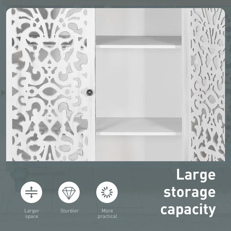 Armoire de rangement sculptée ajourée