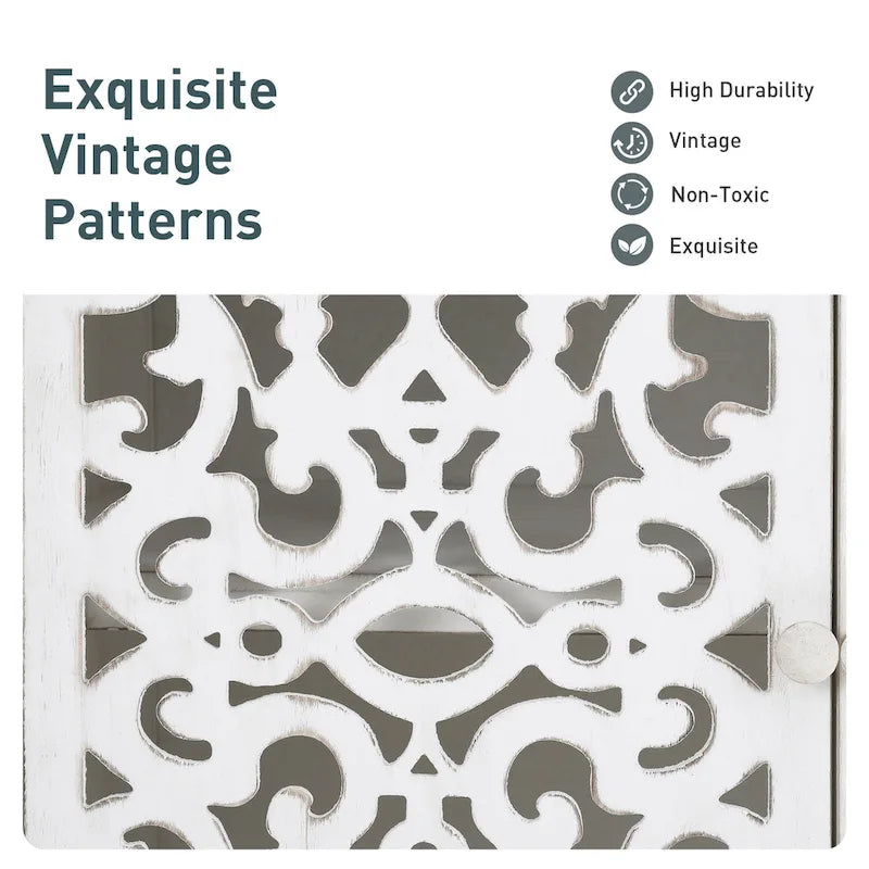Armoire de rangement sculptée ajourée