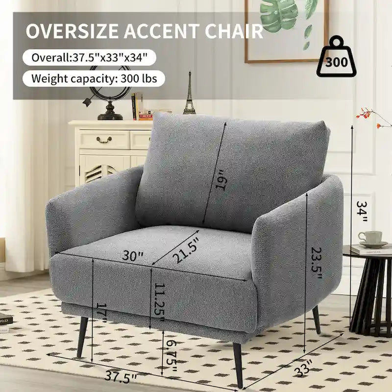 Fauteuil d'appoint démesuré 37,5 W, canapé de loisir