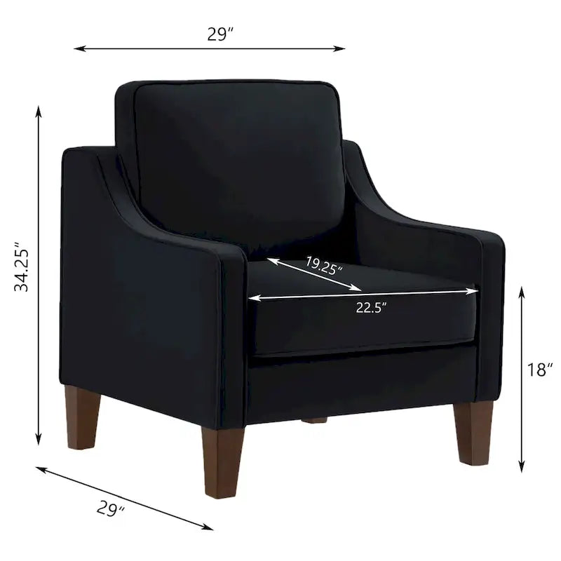 Fauteuil d'appoint moderne rembourré pour salon, chambre à coucher