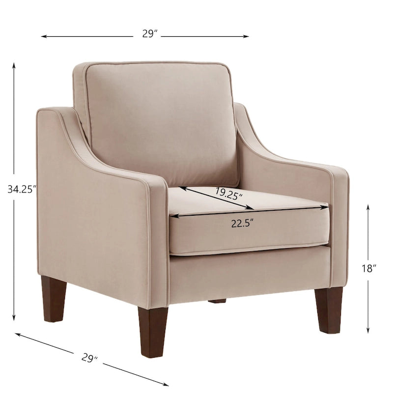 Fauteuil d'appoint moderne rembourré pour salon, chambre à coucher