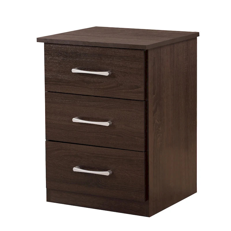 Table de chevet en bois à 3 tiroirs