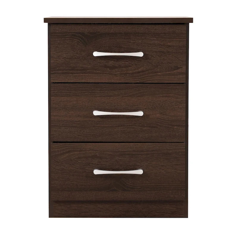 Table de chevet en bois à 3 tiroirs