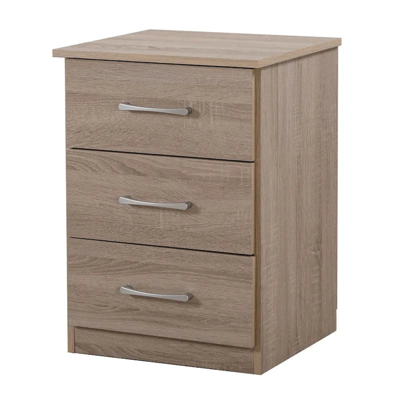 Table de chevet en bois à 3 tiroirs