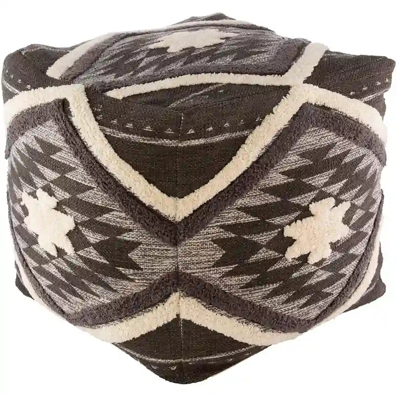 Katherine Boho Shag 18-inch Cube Pouf