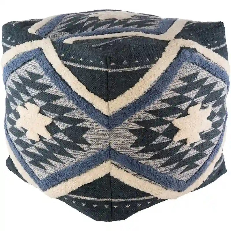 Pouf cube Boho Shag 18 pouces