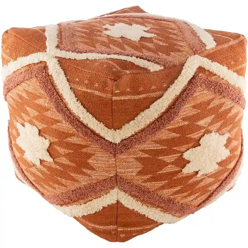 Pouf cube Boho Shag 18 pouces