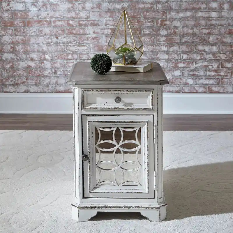 Table d'appoint chaise blanche