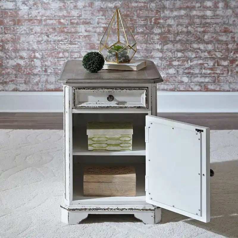 Table d'appoint chaise blanche