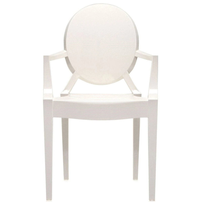Chaise de salle à manger empilable en acrylique, fauteuil ovale Ghost pour cuisine, terrasse, coiffeuse, intérieur ou extérieur, transparent