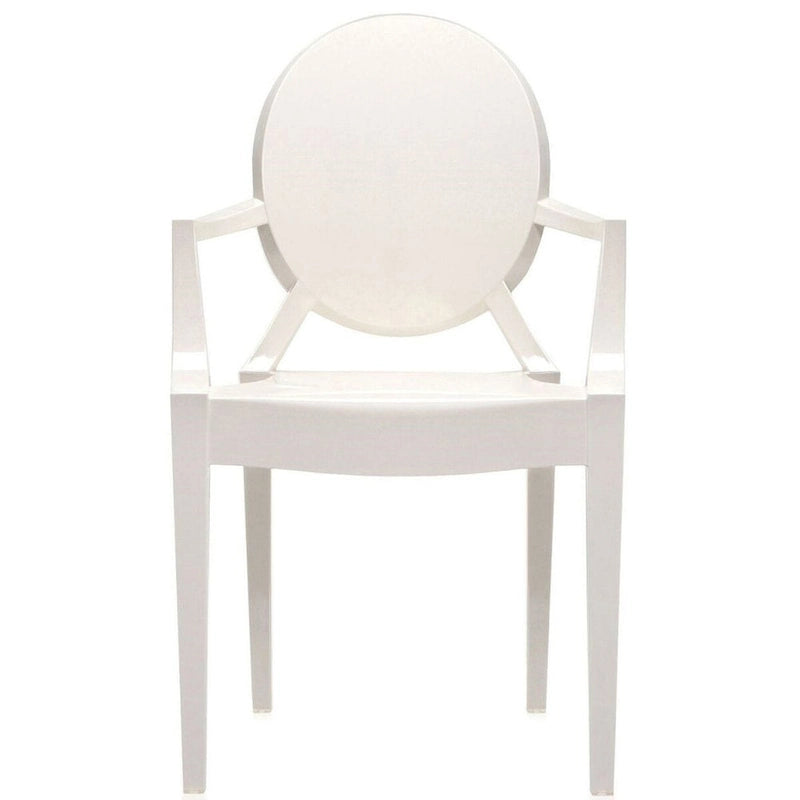 Chaise de salle à manger empilable en acrylique, fauteuil ovale Ghost pour cuisine, terrasse, coiffeuse, intérieur ou extérieur, transparent