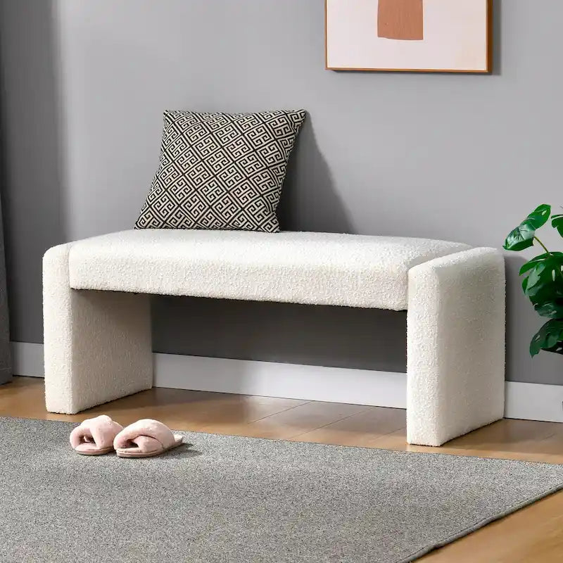 Banc de salle à manger capitonné en boucle de 48 L