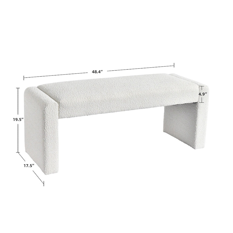 Banc de salle à manger capitonné en boucle de 48 L