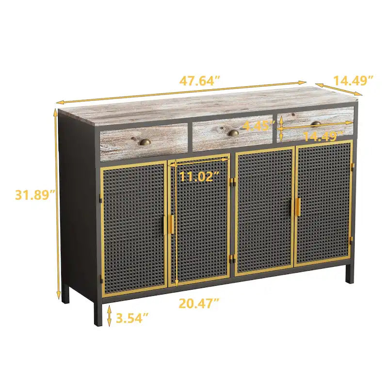 Buffet moderne avec tiroirs et portes