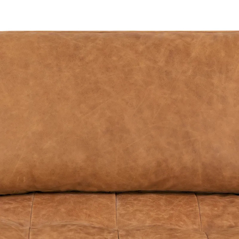Canapé d'angle gauche 104,5 - Cuir véritable pleine fleur italien