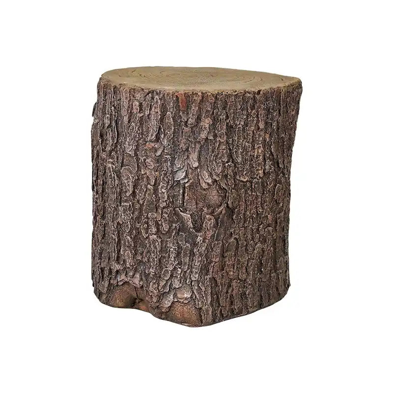 Fausse souche de chêne pour le jardin - Table ronde et tabourets de jardin en forme de souche d'arbre